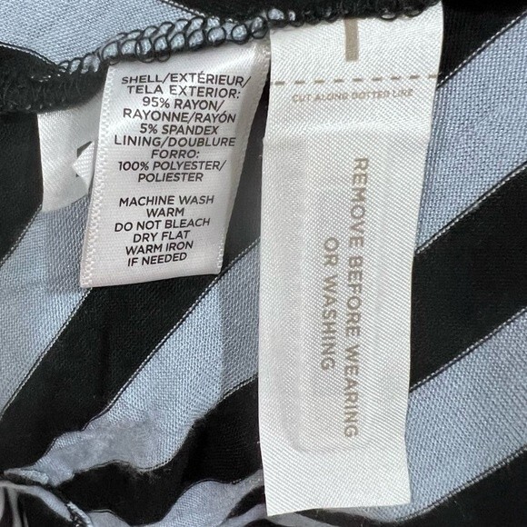 Ann Taylor Loft black and light blue striped flowy dress size XS NWOT - Picture 6 of 6